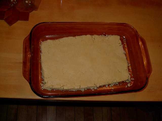 a shortbread loaf in a baking pan