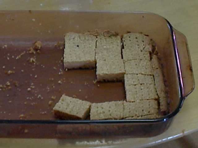 pieces of shortbread in a Pyrex baking pan